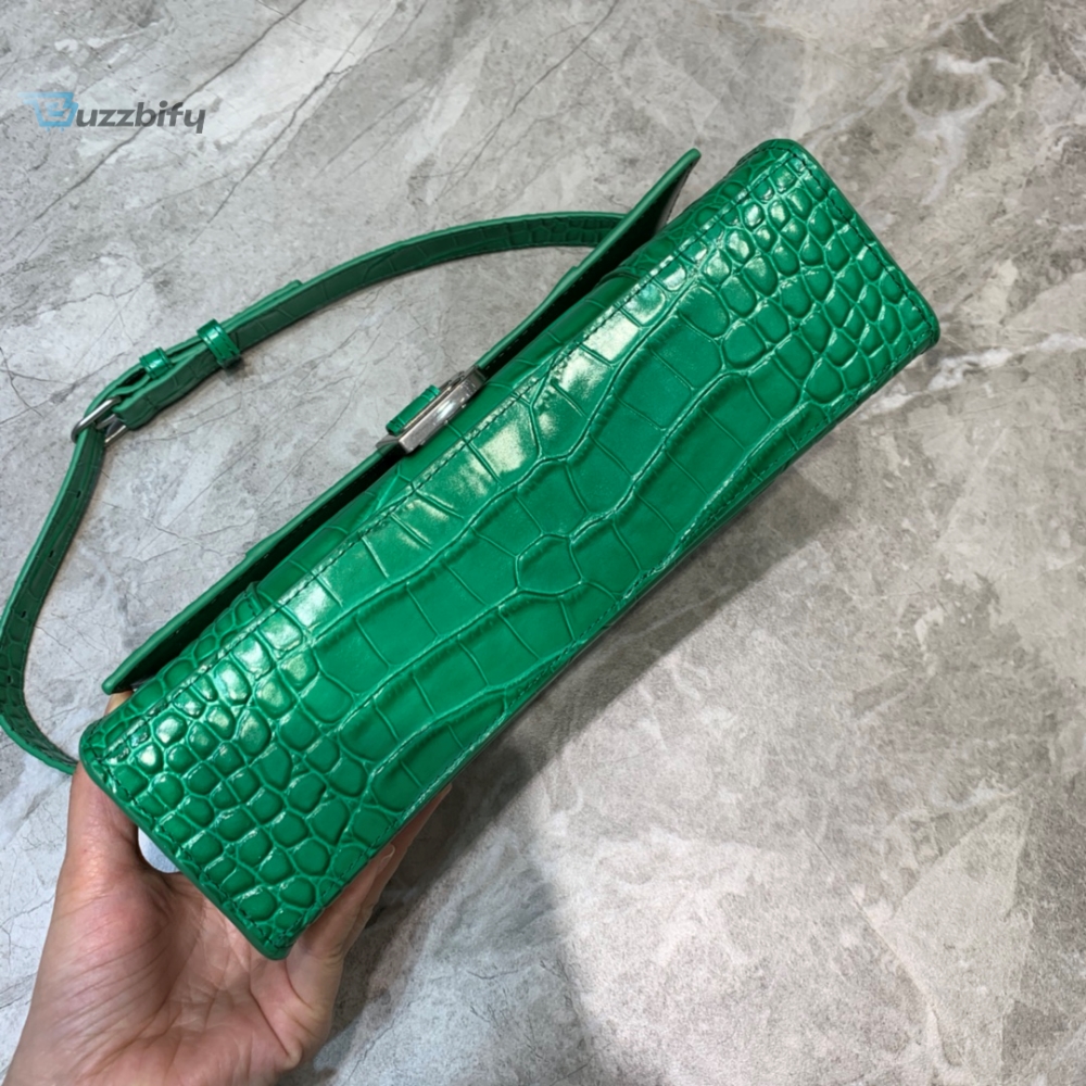 Balenciaga Hourglass Handbag In Green For Women Womens Bags 9.8In25cm