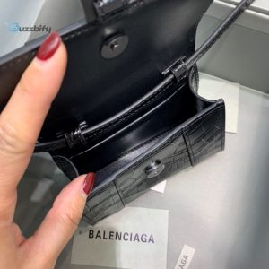 Balenciaga Hourglass Mini Handbag In Black For Women Womens Bags 4.7In12cm