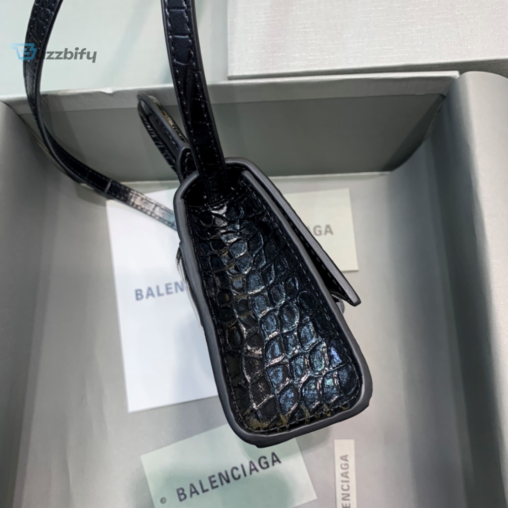 Balenciaga Hourglass Mini Handbag In Black, For Women, Women’s Bags 4.7in/12cm 