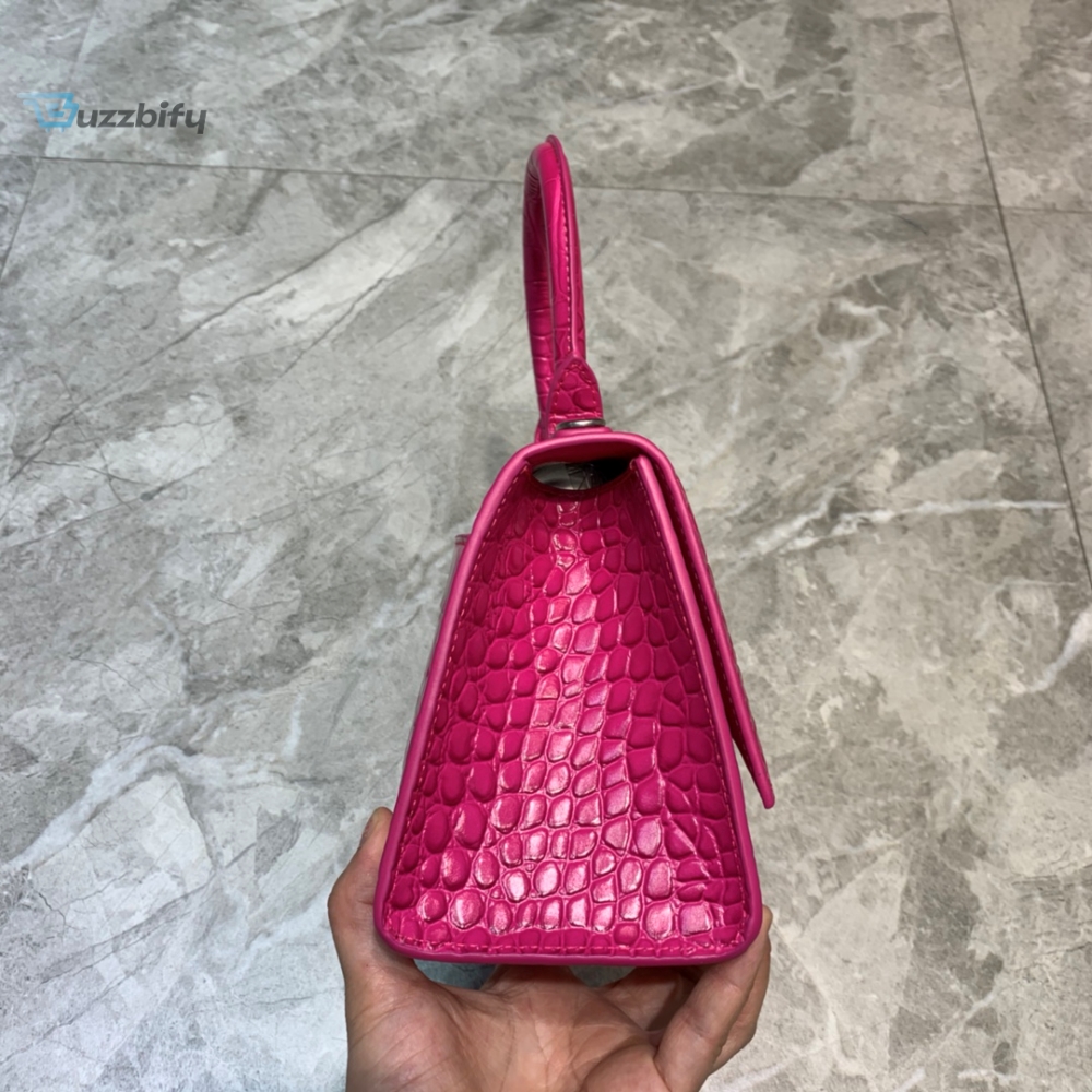 Balenciaga Hourglass Small Handbag In Dark Pink For Women Womens Bags 9In23cm