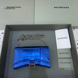 balenciaga hourglass wallet on chain in blue for women womens bags 7