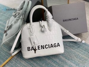 Balenciaga Ville Small Handbag In White For Women Womens bags Dual 10.2In26cm