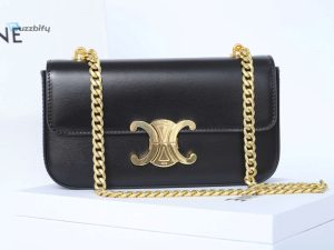 Celine Chain Shoulder Bag Black For Women 8In20.5Cm 197993Bf4.38No