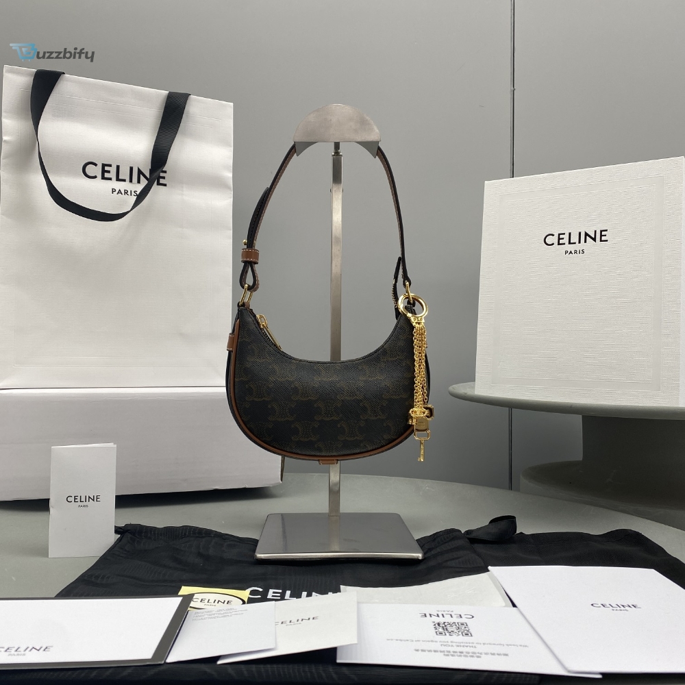 Celine Mini Ava In Triomphe Canvas Brown For Women 6in/16cm 10I602DS1-04LU 