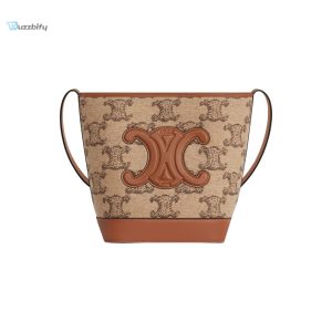 celine small bucket cuir triomphe camel bag for women 113782fju 10