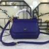 dolce gabbana medium sicily handbag in dauphine dark blue for women 10