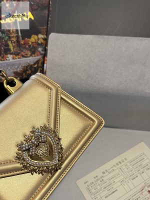 dolce gabbana small devotion bag in plain gold for women 7 15