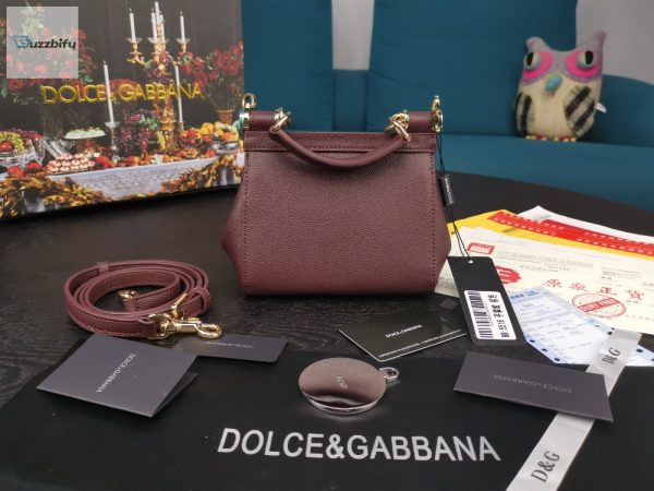 dolce gabbana small sicily bag in dauphine burgundy for women 7 12