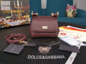 dolce gabbana small sicily bag in dauphine burgundy for women 7