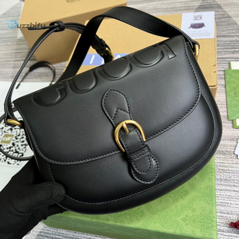 Gucci Aria Shoulder Bag Black For Women, Women’s Bags 10.2in/25cm GG 