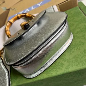 Gucci Bamboo 1947 Mini Top Handle Bag Silver For Women Womens Bags 6.7In17cm Gg