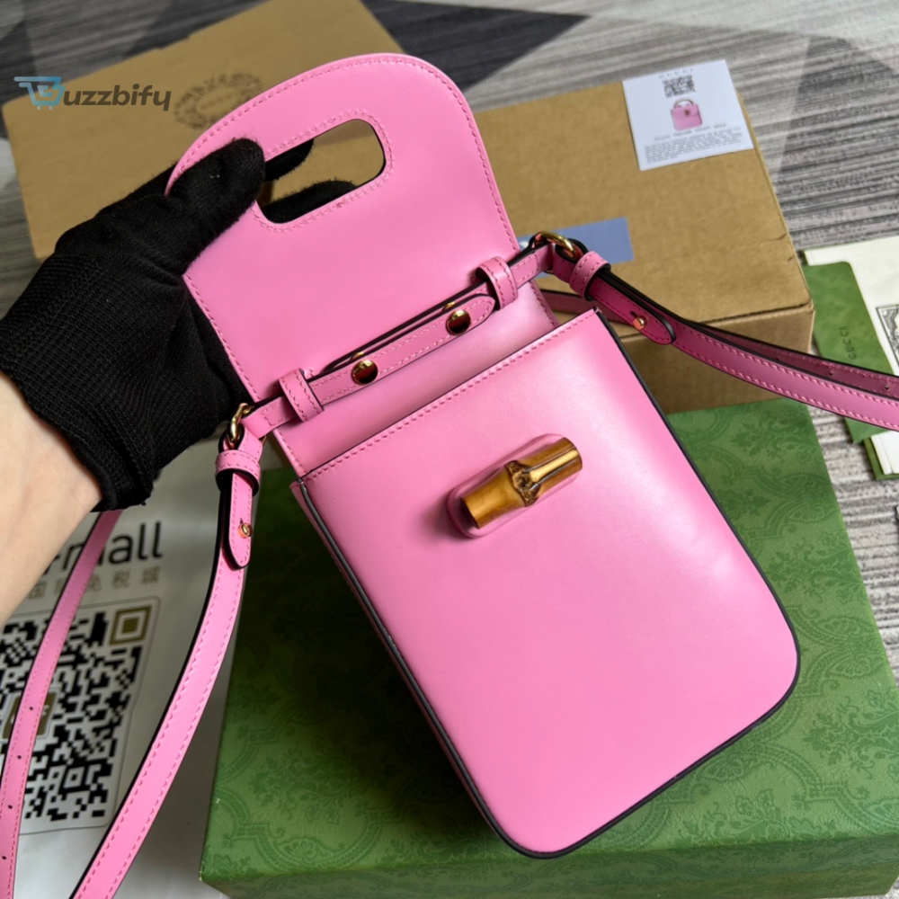 Gucci Womens Bamboo Mini Handbag Pink For Women, Women’s Bags 6.2in/16cm GG 702106 UZY0T 5814 