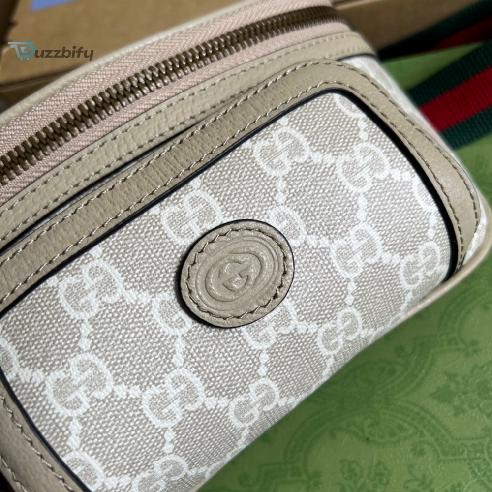 Gucci Belt Bag With Interlocking G Beige And White GG Sumpreme Canvas For Women  9in/23cm GG 682933 UULCT 9682 