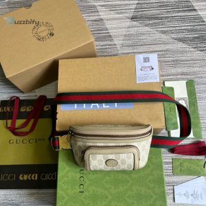 gucci belt bag with interlocking g beige and white gg sumpreme canvas for women 9in23cm gg 682933 uulct 9682 buzzbify 1