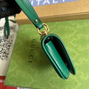Gucci Blondie Card Case Wallet Green For Women Womens Bags 4.5In12cm Gg 698635 Uxx0g 3120
