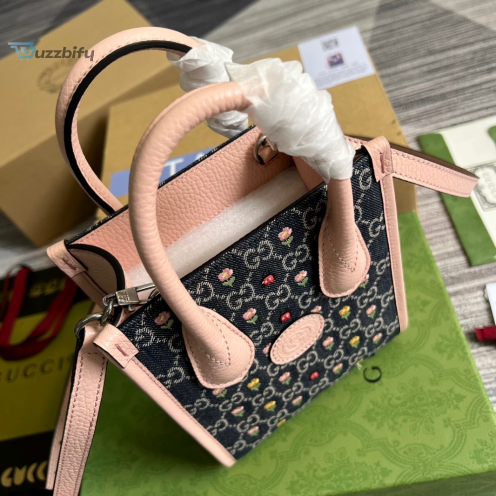 Gucci Blooming Love Mini Tote Bag Beige For Women, Women’s Bags 6.3in/20cm GG 