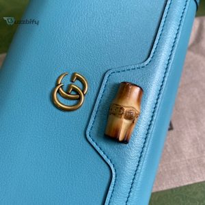 Gucci Diana Chain Wallet With Bamboo Blue For Women Womens Bags 7.4In19cm Gg