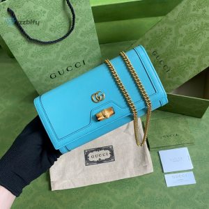 gucci diana chain wallet with bamboo blue for women womens bags 7