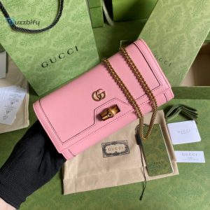 gucci diana chain wallet with bamboo pink for women womens bags 7