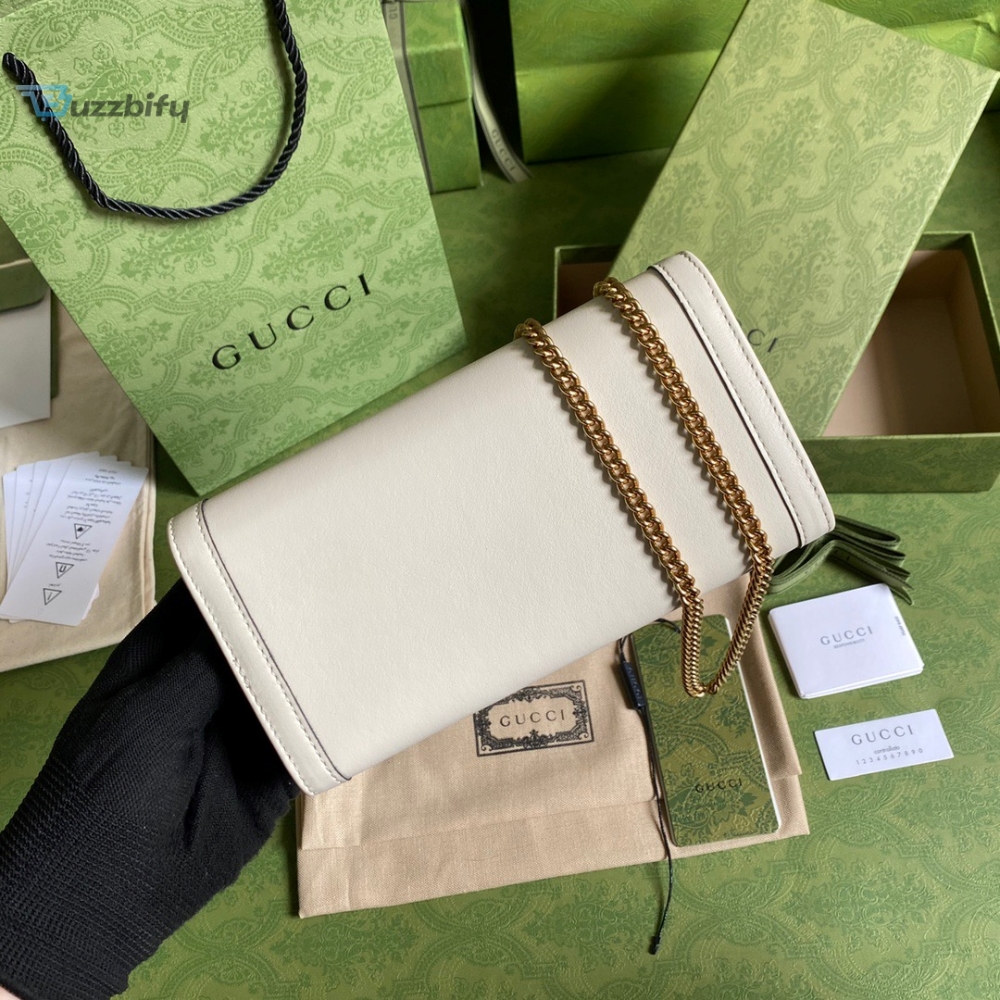 Gucci check Diana Chain Wallet With Bamboo White For Women, Women’s Bags 7.4in/19cm GG 658243 17Q0T 9022 