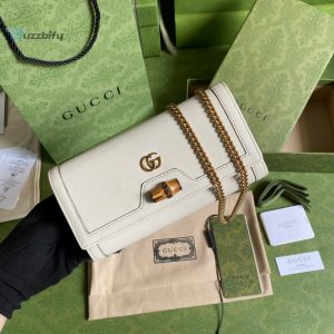 gucci diana chain wallet with bamboo white for women womens bags 7