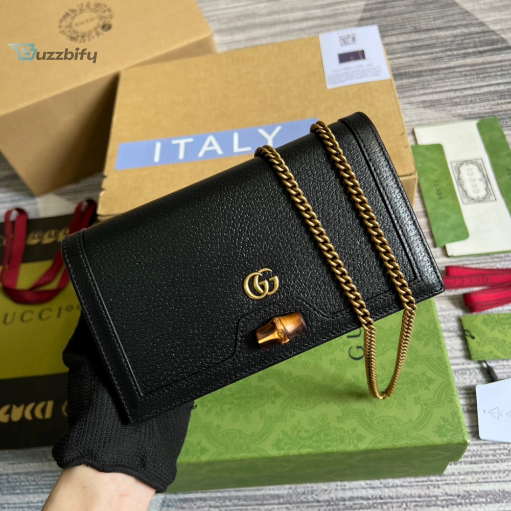 Gucci Diana Mini Bag With Bamboo Black For Women, Women’s Bags 7.5in/19cm GG 696817 DJ20T 1000 