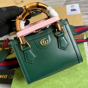 Gucci Diana Mini Tote Bag Green For Women Womens Bags 7.9In20cm Gg 702732 U3zdt 3670