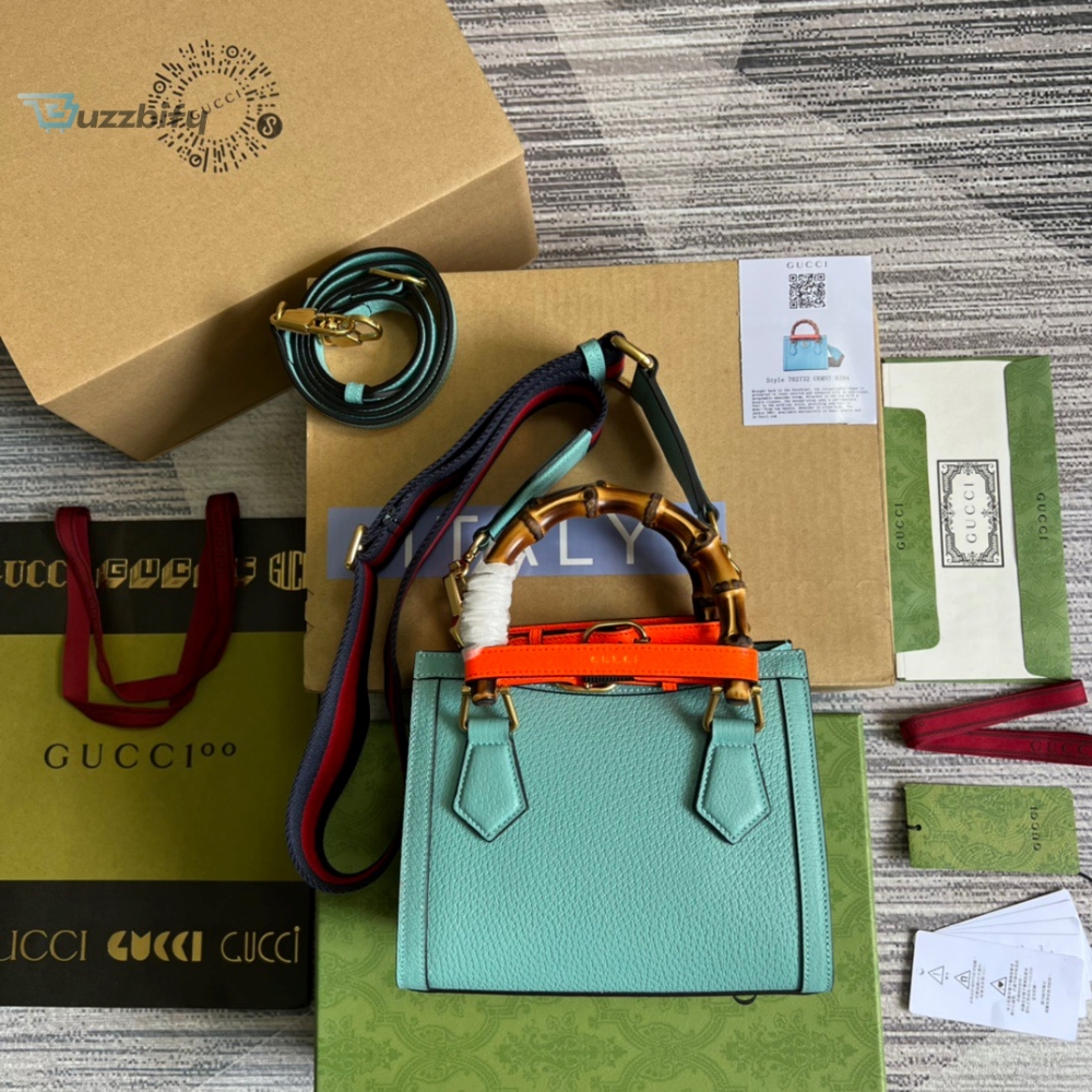 Gucci Diana Mini Tote Bag Light Blue For Women, Women’s Bags 7.9in/20cm GG 702732 U3ZDT 4377 