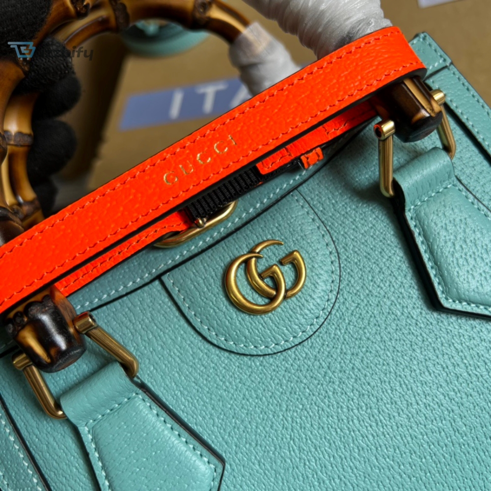 Gucci Diana Mini Tote Bag Light Blue For Women, Women’s Bags 7.9in/20cm GG 702732 U3ZDT 4377 
