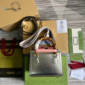 Gucci Diana Mini Tote Bag Silver For Women Womens Bags 7.9In20cm Gg 702732 1Trgt 8190