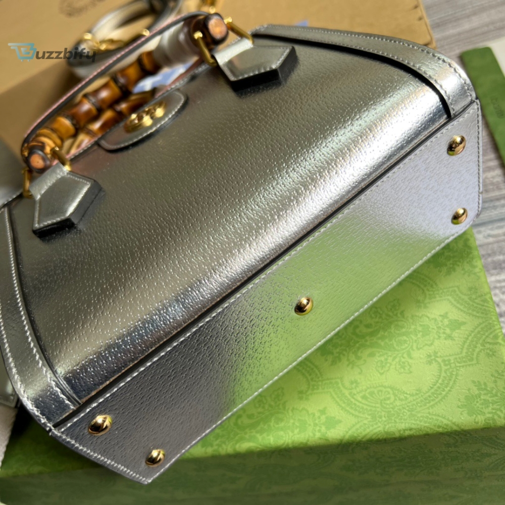 Gucci Diana Mini Tote Bag Silver For Women, Women’s Bags 7.9in/20cm GG 702732 1TRGT 8190 