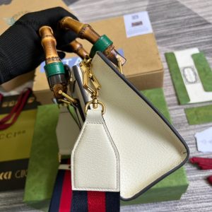 Gucci Diana Mini Tote Bag White For Women Womens Bags 7.9In20cm Gg