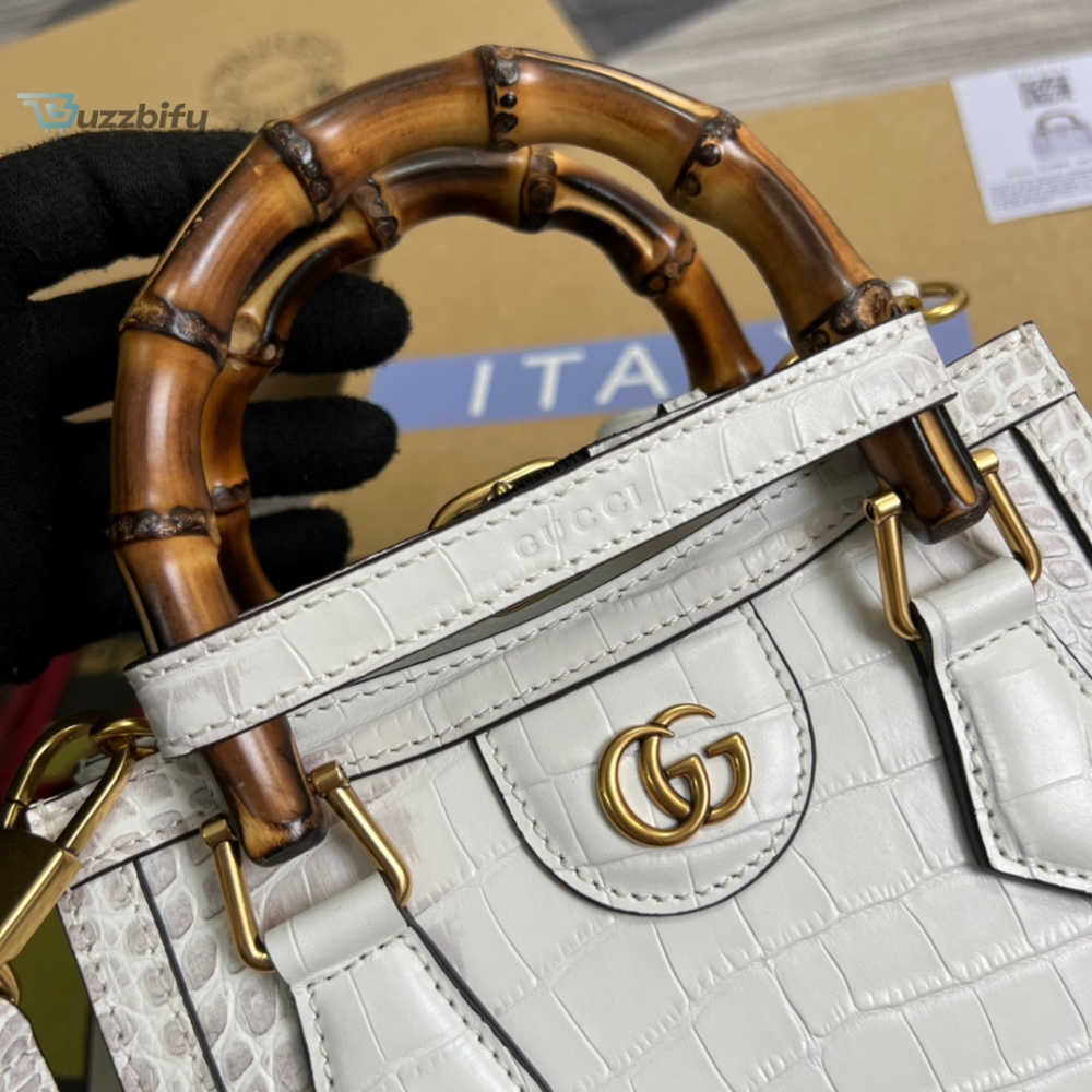 Gucci Diana Mini Tote Bag White For Women, Women’s Bags 7.9in/20cm GG 