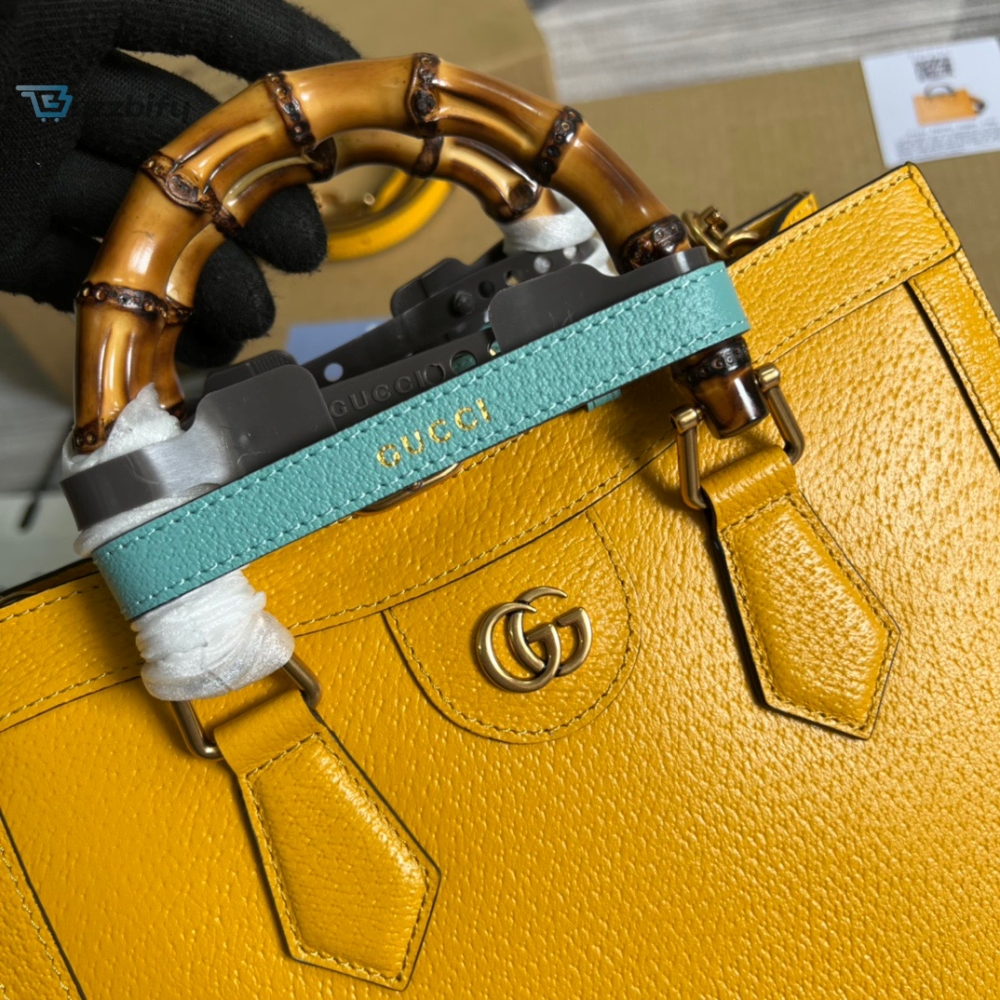 Gucci Diana Small Tote Bag Yellow For Women, Women’s Bags 11in/27cm GG 