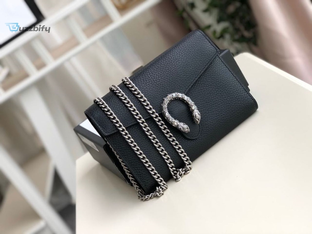 Gucci Dionysus Mini Chain Bag Black Metal-Free Tanned For Women 8in/20cm GG 401231 CAOGN 8176 