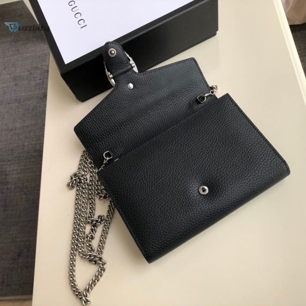 Gucci Dionysus Mini Chain Bag Black Metal-Free Tanned For Women 8in/20cm GG 401231 CAOGN 8176 