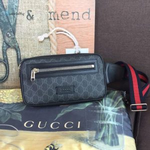 Gucci Gg Black Belt Bag Blackgrey Soft Gg Supreme Crafted For Men 9In24cm Gg 474293 K9rrn 1095