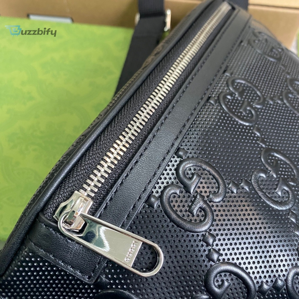 Gucci GG Embossed Belt Bag Black GG Embossed For Men  9.1in/23cm GG 658582 1W3CN 1000 