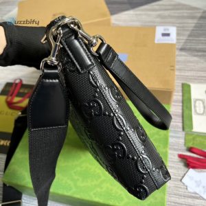 Gucci Gg Embossed Medium Messenger Bag Black Gg Embossed For Men 12In31cm Gg 696009 1W3cn 1000