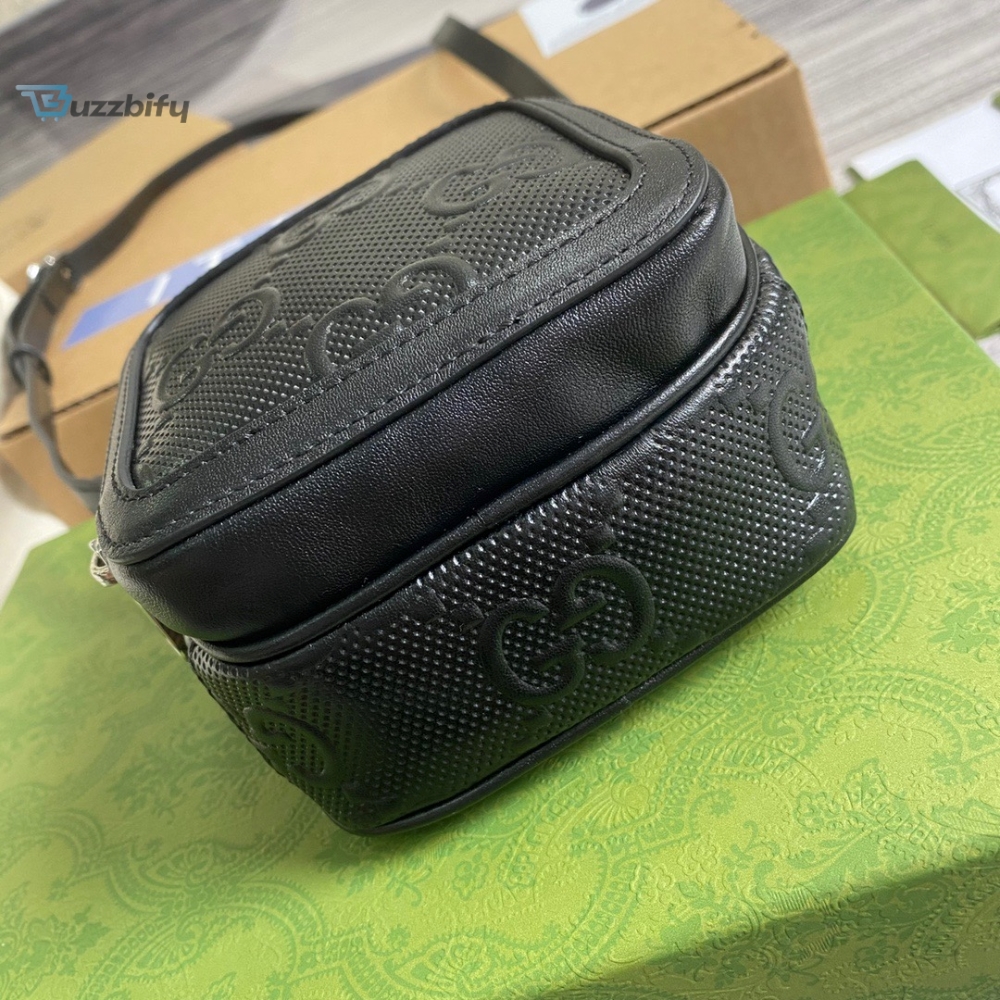 Gucci GG Embossed Mini Bag Black GG Embossed For Men 6.7in/17cm GG 658553 1W3AN 1000 