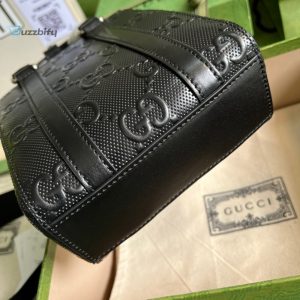 Gucci Gg Embossed Mini Tote Bag Black Gg Embossed For Men  7.9In20cm Gg 696010 1W3cn 1000
