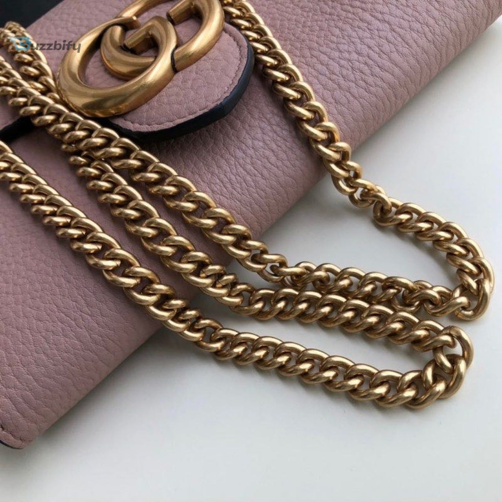 Gucci GG Marmont Mini Chain Bag Pink For Women 7.9in/20cm GG 