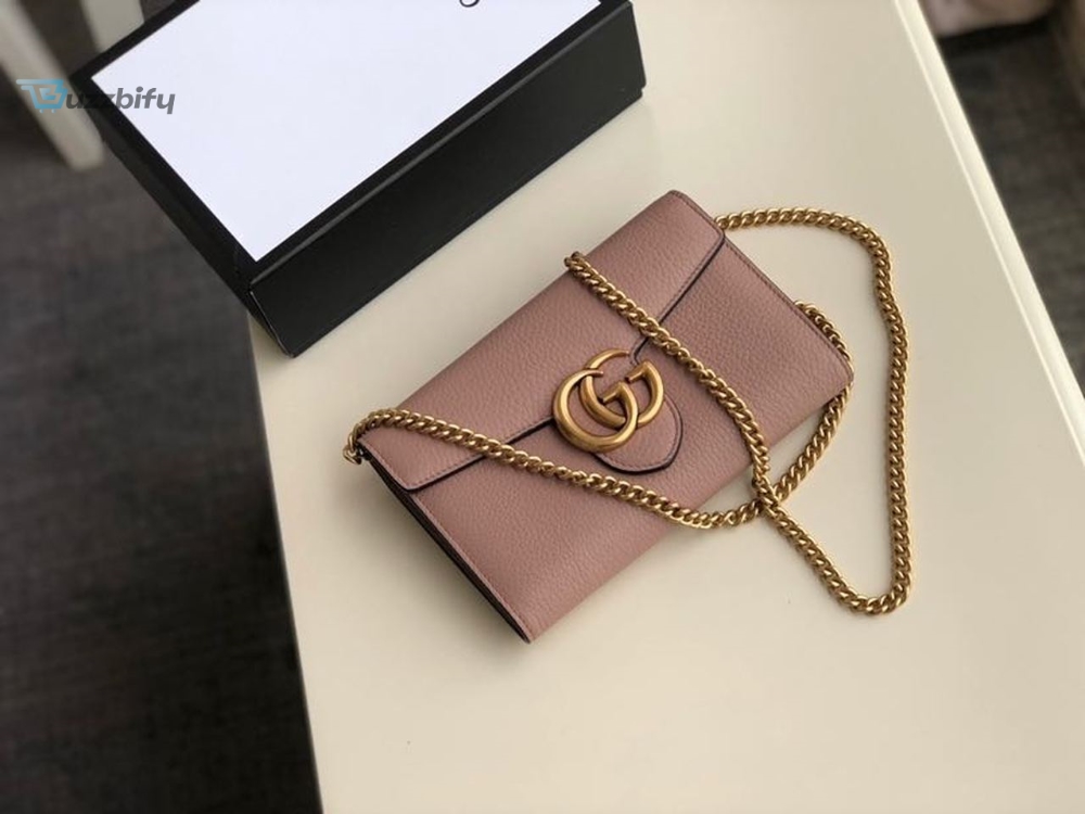 Gucci GG Marmont Mini Chain Bag Pink For Women 7.9in/20cm GG 