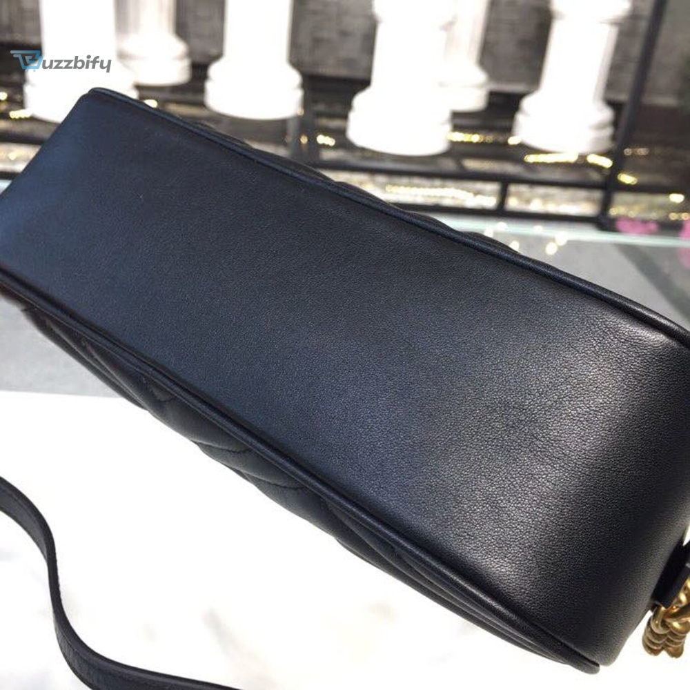 Gucci Gg Marmont Small Matelassé Shoulder Bag Black Matelassé Chevron For Women 9.5In24cm Gg 447632 Dtd1t 1000