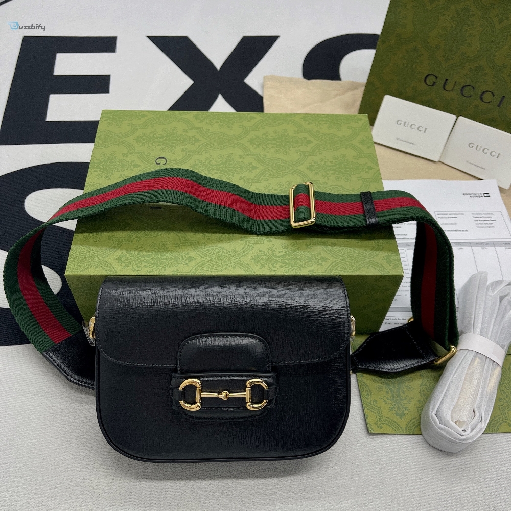 Gucci Horsebit 1955 Mini Bag Black For Women, Women’s Bags 8in/21cm GG 658574 18YSG 1060 