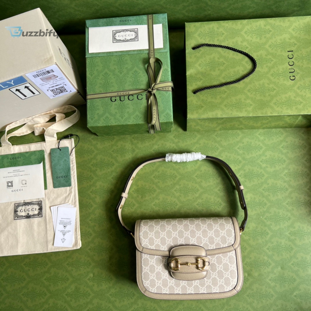 Gucci Horsebit 1955 GG Mini Bag Beige For Women, Women’s Bags 8.1in/21cm GG 658574 UULAG 9682 