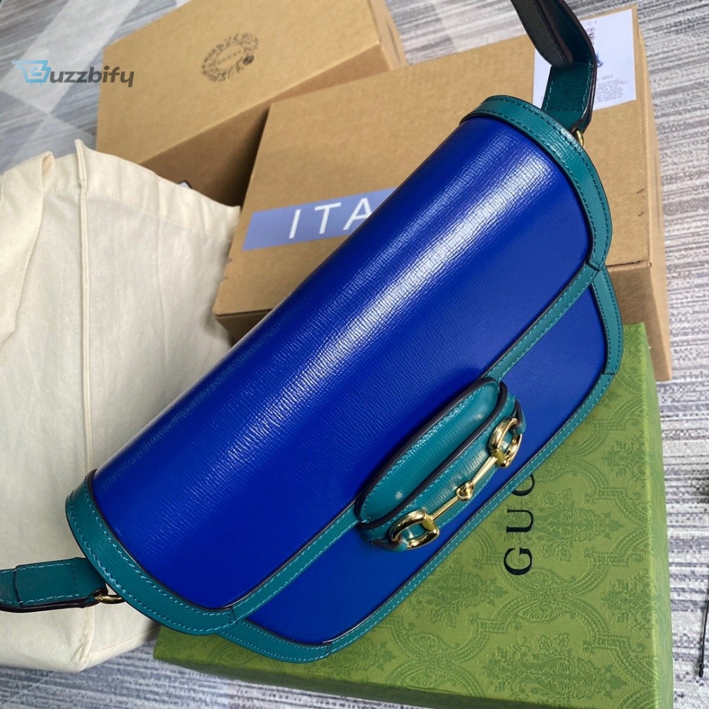 Gucci Horsebit 1955 Shoulder Bag Blue For Women, Women’s Bags 9.8in/25cm GG 