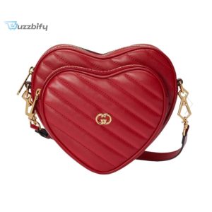 gucci interlocking g mini heart shoulder bag redwhiteblack for women 20cm 7