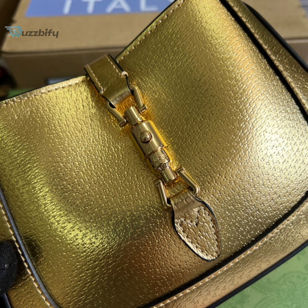 Gucci Jackie 1961 Lizard Mini Bag Gold For Women, Women’s Bags 7.5in/19cm GG 