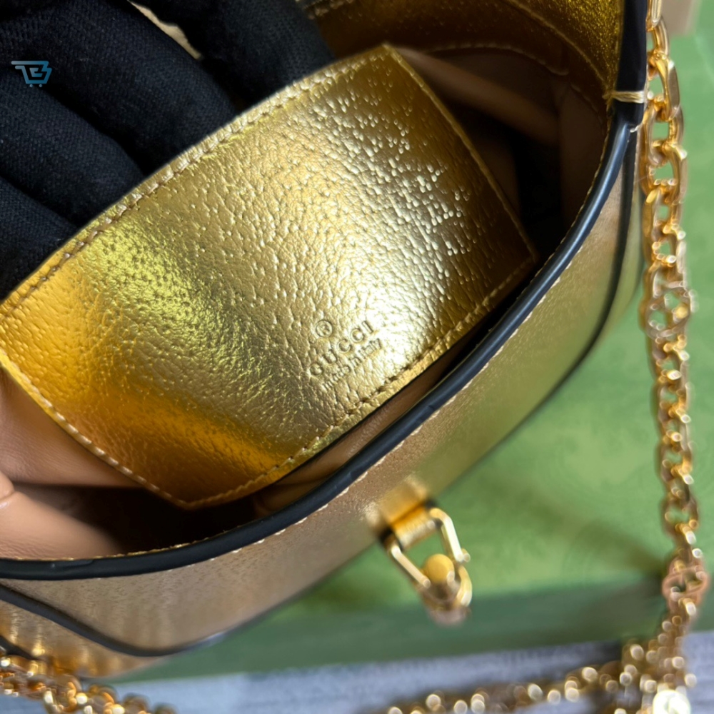 Gucci Jackie 1961 Lizard Mini Bag Gold For Women, Women’s Bags 7.5in/19cm GG 